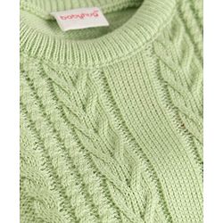 Babyhug Knitted Full Sleeves Sweater Set  - Green