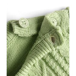 Babyhug Knitted Full Sleeves Sweater Set  - Green