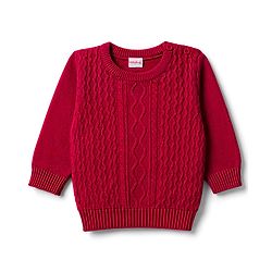 Babyhug Knitted Full Sleeves Sweater Set - Red