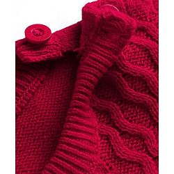 Babyhug Knitted Full Sleeves Sweater Set - Red