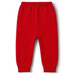 Babyhug Knitted Full Sleeves Sweater Set With Christmas Tree Design - Red