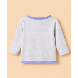 Babyhug 100% Cotton Interlock Knit Full Sleeves Jhablas with Cute Baby Bear Embroidery and Bear Travel Print Pack of 3 - White, Light Grey, Lavender