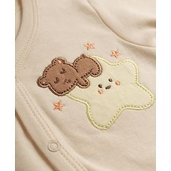 Babyhug 100% Cotton Knit Full Sleeves Striped Jhablas With Patch Pack Of 3 - White