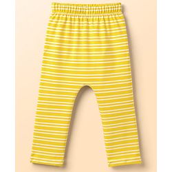 Babyhug 100% Cotton Interlock Knit Full Length Diaper Leggings with Stripes & Fruits Print Pack of 3 - Blue