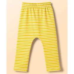 Babyhug 100% Cotton Interlock Knit Full Length Diaper Leggings with Stripes & Fruits Print Pack of 3 - Blue