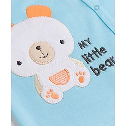 Babyhug 100% Cotton Interlock Knit Front Open Full Sleeves Striped Jhablas With Teddy Bear Print & Applique Pack of 3 - Yellow, White & Light Blue