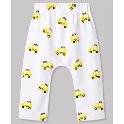 Babyhug 100% Cotton Knit Full Length Striped Star & Vehicles Printed Diaper Leggings Pack of 3 - Multicolor