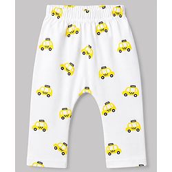 Babyhug 100% Cotton Knit Full Length Striped Star & Vehicles Printed Diaper Leggings Pack of 3 - Multicolor