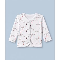 Babyhug 100% Cotton Interlock Knit Jhablas with Full Sleeves and Truck Print Pack of 3 in Cream