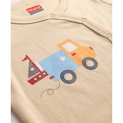 Babyhug 100% Cotton Interlock Knit Jhablas with Full Sleeves and Truck Print Pack of 3 in Cream