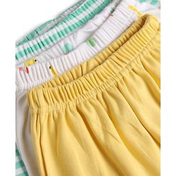Babyhug 100% Cotton Knit Full Length Diaper Leggings With Fruit Print Pack of 3 - Multicolor