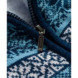 Babyhug Knit Full Sleeves Hooded Sweater With Floral Design - Navy Blue