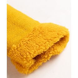 Babyhug Knit Full Sleeves Animal Embroidered Hooded Sweater -Yellow