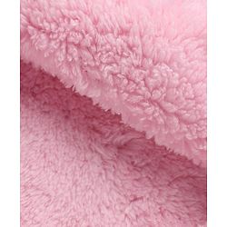 Babyhug Cable Fur- Lined Knit Full Sleeves Hooded Sweater with Crown Patch - Dark Pink