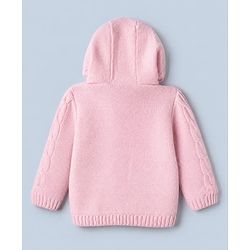 Babyhug Fur- Lined Hooded Sweater PINK 18-24m