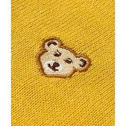 Babyhug Knit Full Sleeves Bear Embroidered Front Open Sweater - Yellow