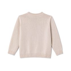 Babyhug Knit Full Sleeves Front Open Sweater with Cub Face Embroidered - Tan