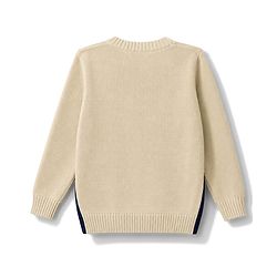 Babyhug Knit Full Sleeves Bear Embroidered Pullover Sweater - Beige