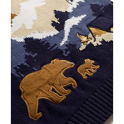 Babyhug Knit Full Sleeves Bear Embroidered Pullover Sweater - Beige