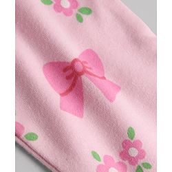 Babyhug Cotton Knit Full Length Diaper Leggings WIth Floral & Bow Print Pack of 3 - Multicolor