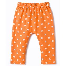 Babyhug Cotton Knit Full Length Diaper Leggings With Floral Heart & Rainbow Print Pack of 3 - Multicolor