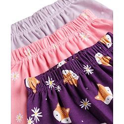 Babyhug Interlock Knit Full Length Diaper Leggings with Fox & Star Print Pack of 3 - Multicolor