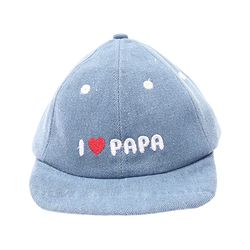 Babyhug Denim Woven Baseball Cap With Text Embroidery Light Blue - Diameter 14.5 cm