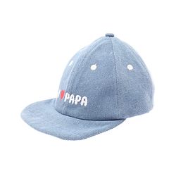Babyhug Denim Woven Baseball Cap With Text Embroidery Light Blue - Diameter 14.5 cm