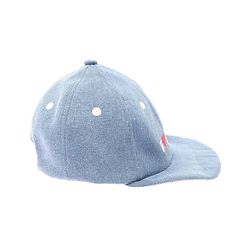Babyhug Denim Woven Baseball Cap With Text Embroidery Light Blue - Diameter 14.5 cm