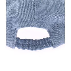 Babyhug Denim Woven Baseball Cap With Text Embroidery Light Blue - Diameter 14.5 cm