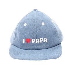 Babyhug Denim Woven Baseball Cap With Text Embroidery Light Blue - Diameter 14.5 cm