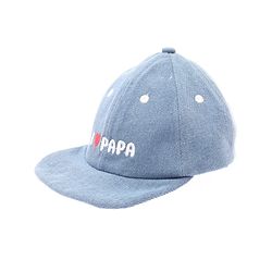 Babyhug Denim Woven Baseball Cap With Text Embroidery Light Blue - Diameter 14.5 cm