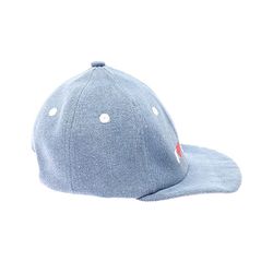 Babyhug Denim Woven Baseball Cap With Text Embroidery Light Blue - Diameter 14.5 cm