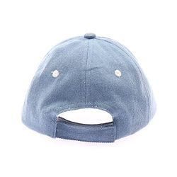 Babyhug Denim Woven Baseball Cap With Text Embroidery Light Blue - Diameter 14.5 cm