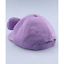 Babyhug 100% Cotton Woven Solid Colour Baseball Cap With Bow Applique - Lilac