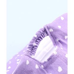 Babyhug 100% Cotton Woven Summer Cap With Bow Applique & Heart Print Lilac - Diameter 21.5 cm