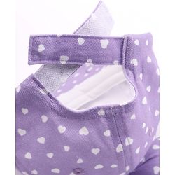 Babyhug 100% Cotton Woven Summer Cap With Bow Applique & Heart Print Lilac - Diameter 21.5 cm
