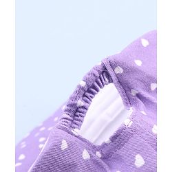 Babyhug 100% Cotton Woven Summer Cap With Bow Applique & Heart Print Lilac - Diameter 21.5 cm