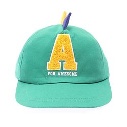 Babyhug 100% Cotton Woven Baseball Cap With Text Embroidery Green - Diameter 14.5 cm