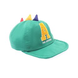 Babyhug 100% Cotton Woven Baseball Cap With Text Embroidery Green - Diameter 14.5 cm