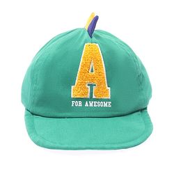 Babyhug 100% Cotton Woven Baseball Cap With Text Embroidery Green - Diameter 14.5 cm