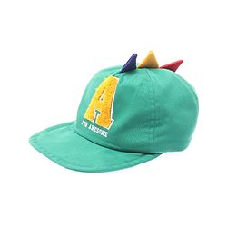 Babyhug 100% Cotton Woven Baseball Cap With Text Embroidery Green - Diameter 14.5 cm