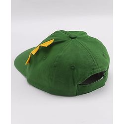 Babyhug 100% Cotton Woven Summer Cap With Text Emroidery & Dino Applique Olive Green - Diameter 20.5 cm