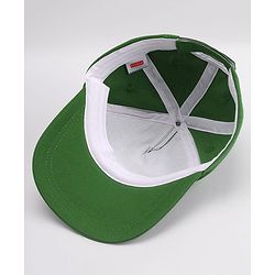 Babyhug 100% Cotton Woven Summer Cap With Text Emroidery & Dino Applique Olive Green - Diameter 20.5 cm