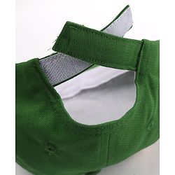 Babyhug 100% Cotton Woven Summer Cap With Text Emroidery & Dino Applique Olive Green - Diameter 20.5 cm