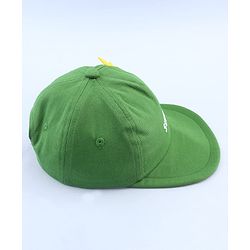 Babyhug 100% Cotton Woven Summer Cap With Text Emroidery & Dino Applique Olive Green - Diameter 20.5 cm