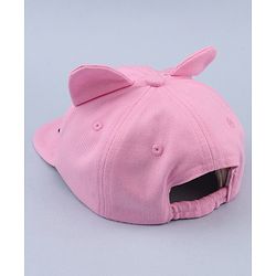 Babyhug 100% Cotton Woven Baseball Cap With Kitty Face Face Embroidery - Pink