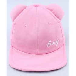 Babyhug Cotton Woven Baseball Cap With Text Embroidery Pink - Diameter 17 cm
