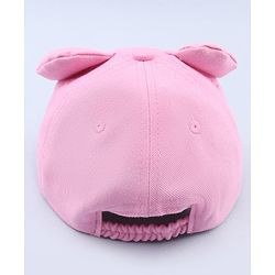 Babyhug Cotton Woven Baseball Cap With Text Embroidery Pink - Diameter 17 cm