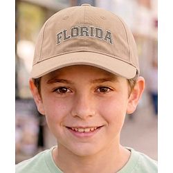 Babyhug 100% Cotton Woven Text Embroidered Baseball Cap Light Brown - Diameter 19 cm